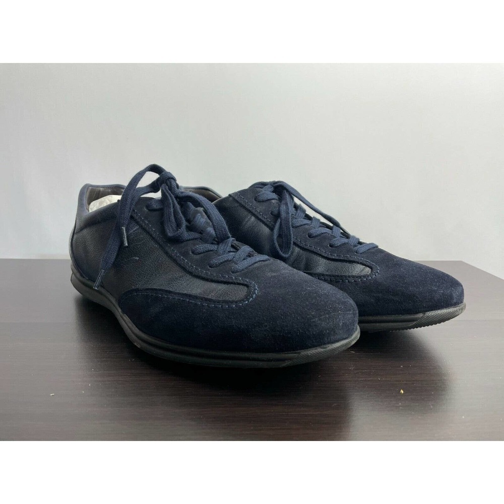 Campobello Navy Suede Leather Lace-Up Sneakers Made in Portugal Size: 10